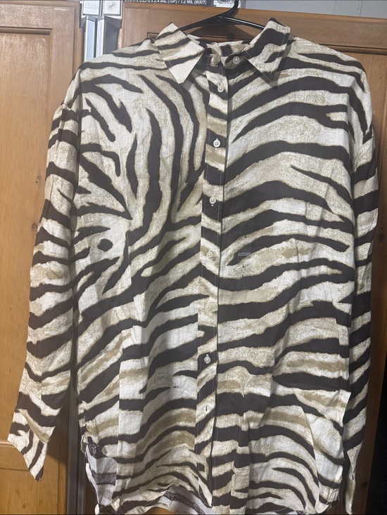 Ralph Lauren Other - Ralph Lauren Men's Zebra-Print Button-Down Shirt - Black & Cream